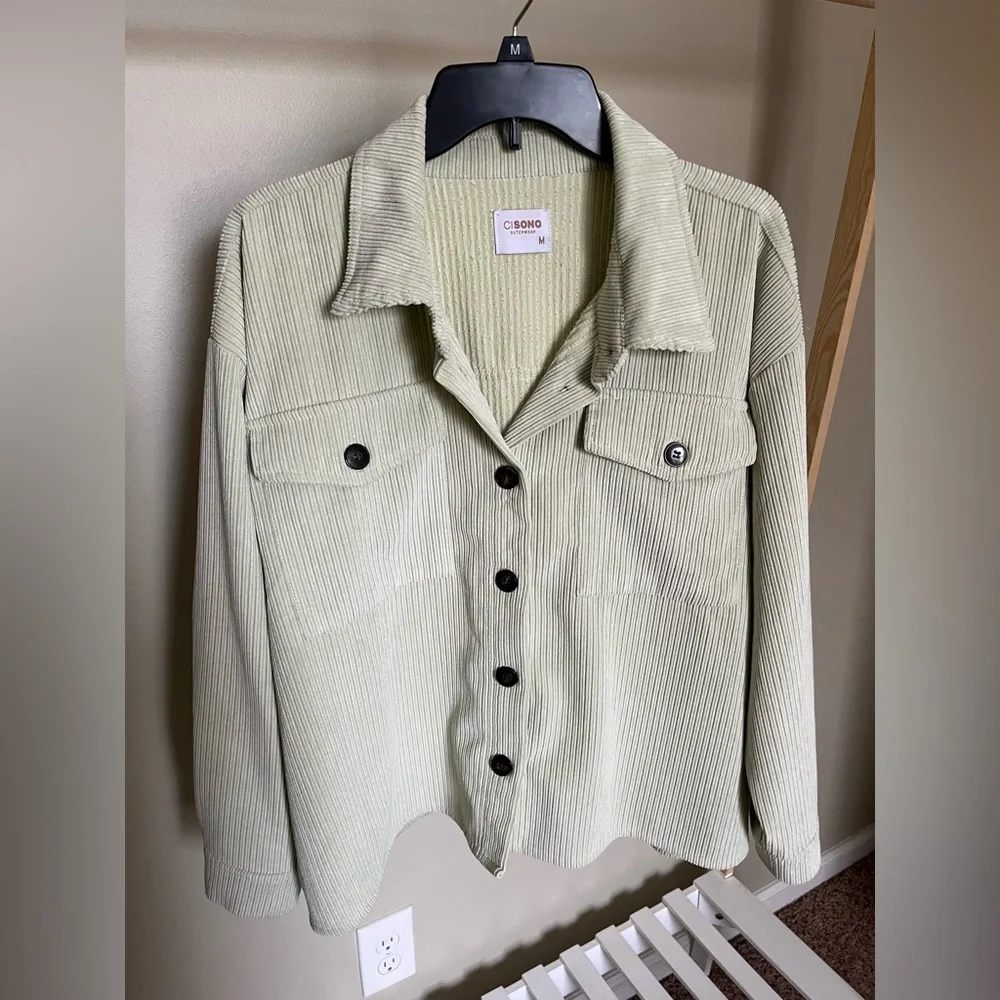 Cisono Outerwear Shacket‎ Green Oversized Medium
